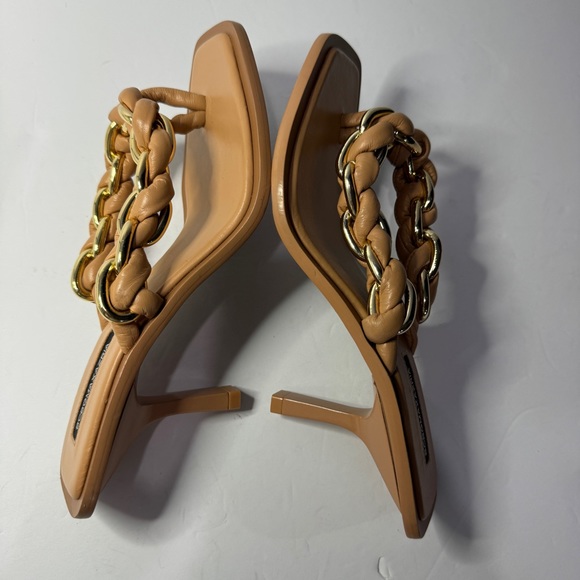 BCBGMAXAZRIA Mistia Braided Chain Heel Sandals in Palomino Sz 6 - Picture 9 of 13
